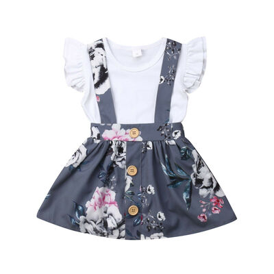 

Infant Baby Girl Ruffle Top Romper Floral Tutu Skirt Dress Clothes Outfit Set
