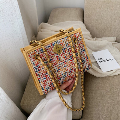 

Summer ins super fire bag female 2019 new Korean version of the fashion woven wild chain shoulder diagonal Messenger bag
