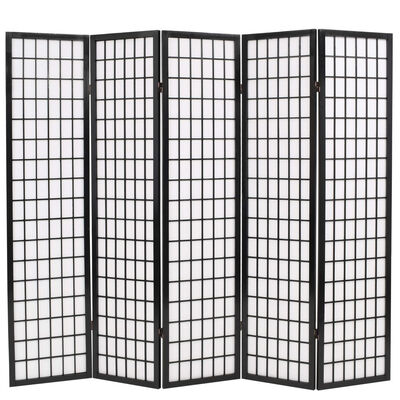 

Folding 5-Panel Room Divider Japanese Style 787"x669" Black