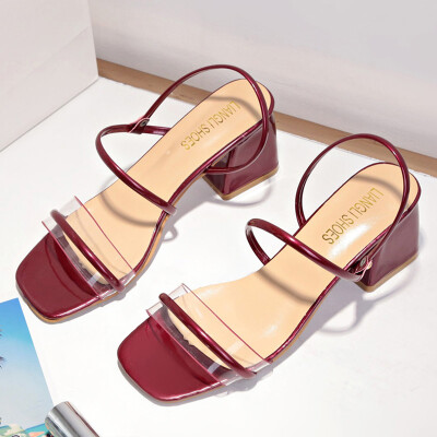 

Summer Korean version fashion is full of open-toed sandals fine heels high heels womens shoes fashion fairy style