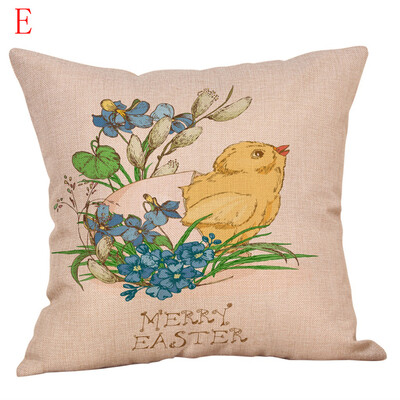 

Gobestart Happy Easter Bunny Pillow Cover Linen Sofa Cushion Cover Home Decor Pillow Case
