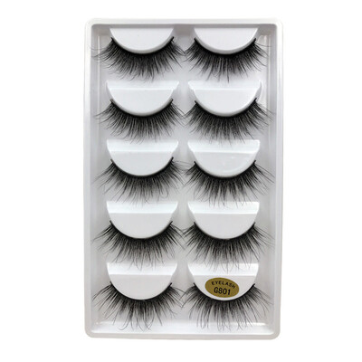 

Gobestart 5 Pair 3D Natural Thick False Fake Eyelashes Eye Lashes Makeup Extension