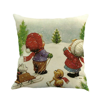 

〖Follure〗Christmas Printing Dyeing Sofa Bed Home Decor Pillow Cover Cushion Cover
