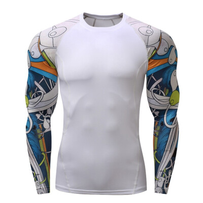 

Toponeto Fashion Mens Long Sleeve Yoga Fitness Print Casual T-Shirt Sport Top Blouse