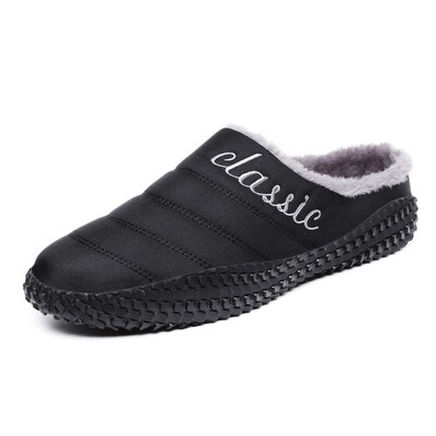 

Mens Slip-on Winter Warm Slippers Shoes Anti- Slip Cozy Clog with Fuzzy Wool House Shoes Indoor&Outdoor