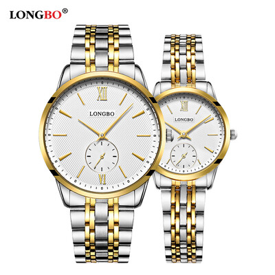 

80312 business casual couple watch waterproof small seconds steel belt mens watch