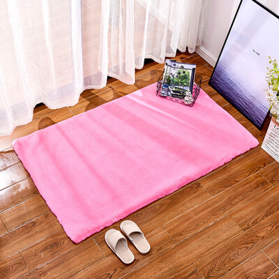 

Ultra Soft Rectangle Shape Decorative Rug Faux Artificial Rabbit Hair Carpet Rugs Non-slip Floor Mats Home Decor for Living Room B