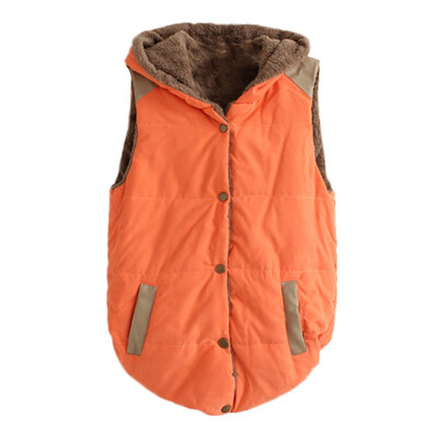 

Toponeto Women Hooded Vest Outwear Lady Warm Coat Long Thick Cotton Padded Slim Jacket