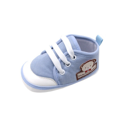 

Newborn Bear Printed Lace-up Casual Sneakers Baby Shoes Baby Toddler Shoes Infant Non-slip Breathable First Walkers