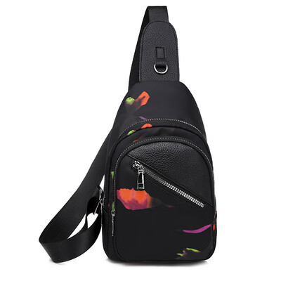 

Printed chest bag female Joker Oxford cloth shoulder Messenger bag female canvas Korean fashion chest backpack