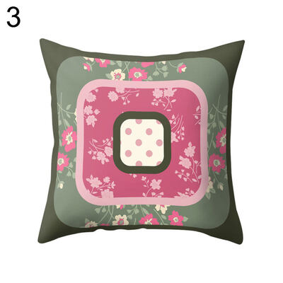 

Splicing Color Flower Square Throw Pillow Case Cushion Cover Bedding Articles