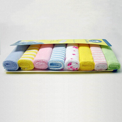 

8pcsPack Baby Newborn Face Washers Hand Towel Cotton Feeding Wipe Wash Cloth
