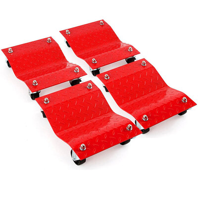 

Ktaxon 4 16"x 12"x 45" HD Set Dolly Tire Wheel Dollies Dolly Vehicle Car Auto Red
