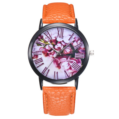 

Womens Watch Printed Flower Print Analog Alloy Watches Causal Quartz Analog Wristwatch relogio masculino Dropshipping &Ff