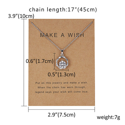 

Card Jewelry Natrual Stone Pendants Circle Necklace For Women Crystal Geometric Leaf Flower Necklaces Fashion Mothers Gift