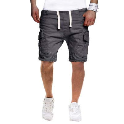 

Gobestart Mens Sport Pure Color Bandage Casual Loose Sweatpants Drawstring Shorts Pant