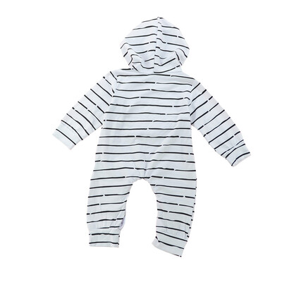 

Nowborn Infant Kids Baby Boys Girls Stripe Hoodie Romper Outfits Clothes