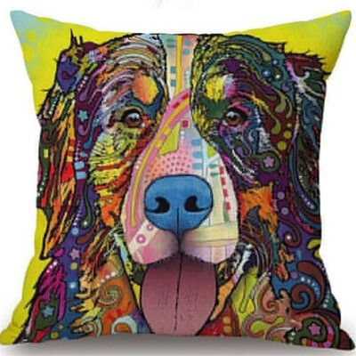 

1PCS European&American style oil painting dog cat linen pillow pillowcase