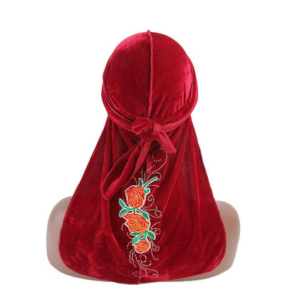 

Unisex Men Women Velvet Breathable Bandana Cap Turban Hats Durag Headwear Scarf