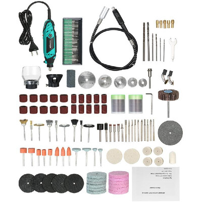 

KKmoon 195pcs Power Tools Electric Mini Drill Rotary Grinder Polishing Grinding Tool Set with 6 Position Variable Speed for Rotary
