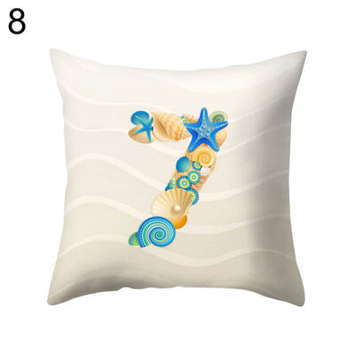 

Shell Starfish Letter Square Throw Pillow Case Cushion Cover Bedding Articles