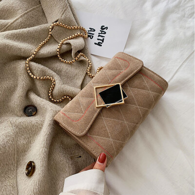 

Summer small fresh bag womens bag new 2019 small square bag fashion chain oblique bag texture bag