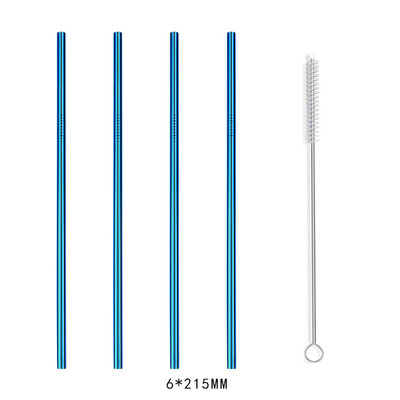 

Toponeto 4 Pcs Stainless Steel Metal Drinking Straw Reusable Straws 1 Cleaner Brush Kit