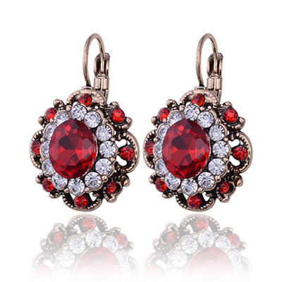 

Luxury Women Crystal Diamond Earring Ear Studs Retro Dangle Earrings for Women Party Jewelry