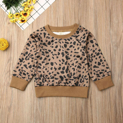 

Newborn Kid Baby Girls Leopard T Shirt Tops Blouse Sweater Sweatshirt Clothes