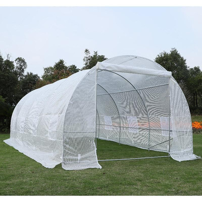 

20 x 10 x 7 Freestanding High Tunnel Walk-In Garden Greenhouse Kit - White