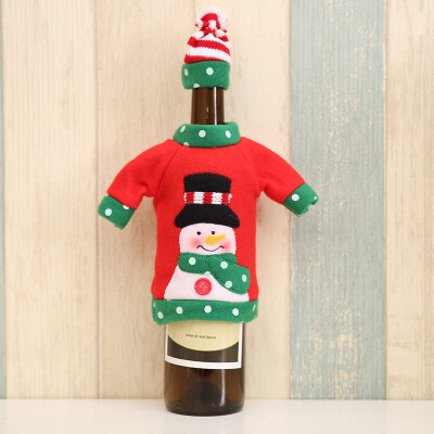 

Wine Bottle Cover Embroidery ClothesHat Decoration for Christmas New Year Party