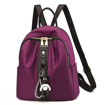 

Shoulder bag female 2019 new Korean casual wild multi-function backpack bear pendant zipper shoulder bag