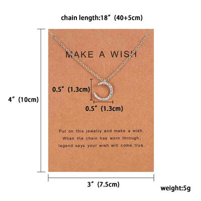 

Fashion Star Paper Card With Bow Pendant Women Minimalist Clavicle Chain Necklace Statement Valentines Day Gift Card