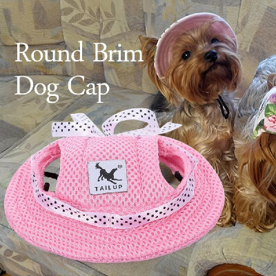 

Round Brim Dog Cap Pet Hat Mesh Prorous Sun Cap with Ear Holes for Medium Dogs Puppy