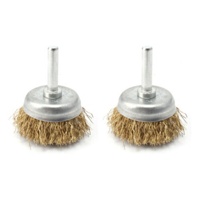 

2pcs Wire Wheel Copper Brush For Deburring Descaling Polishing Welding Grinding