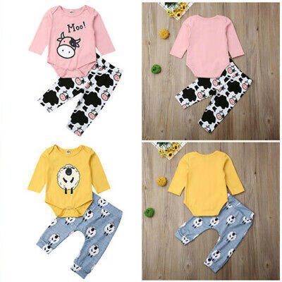 

Newborn Baby Boy Girl Cartoon Animal Print Romper Tracksuit Jumpsuit Outfits