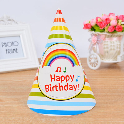 

FUNNYBUNNY Childrens Birthday Hat Adult Korean Paper Cartoon Party Birthday Cake Hat Children Birthday Party Decorations