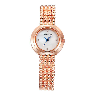 

REBIRTH Libofu diamond steel belt blue pointer womens Li Pofu fashion watch womens watch