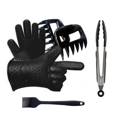 

4PCS set Heat Resistant Silicone Kitchen barbecue BBQ Cooking Gloves Meat Shredder Claws Kitchen Tongs for Cooking Grilling