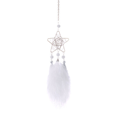 

Gobestart Hollow Star Creative  oon Feather Car Pendant Hand-Wound Car Pendant