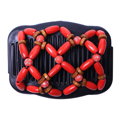 

〖Follure〗Women Magic Acrylic Vintage Hair Comb Double Clips Imitation Wooden Hair Slide