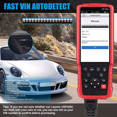 

Beautytrees LAUNCH CRP429C OBD2 Engine ABS Airbag SRS AT diagnostic tool test pk CRP129