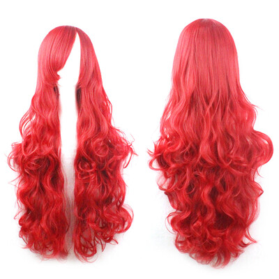 

Gobestart Cosplay Costume Wigs Women Long Curl Wavy Red Halloween Party Anime Hair