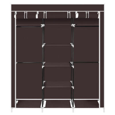 

69" portable closet non-woven wardrobe double pole storage storage box