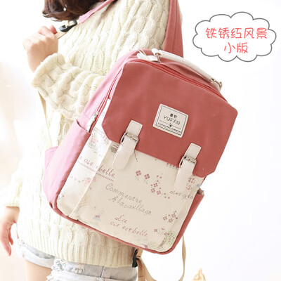 

Yu Fan canvas shoulder bag female Japanese&Korean version of the tide male high school students bag computer backpack college