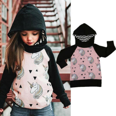 

Child Unicorn Outerwear Girls Kids Tops Clothes Hoodie Pullover Jacket Coat 0-5T