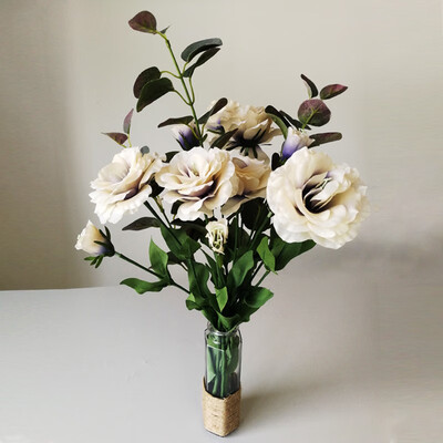 

Artificial Eustoma Grandiflorum Lisianthus bouquet Artificial Flowers Green Planting Christmas Wedding Party Home Decorative