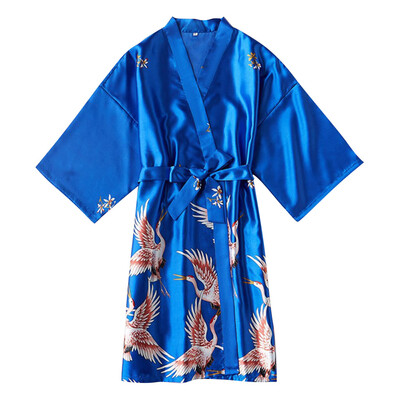 

Toponeto Women Pajamas Silk-Like Fashionable Crane Sexy Nightgown Bathrobe Sexy Underwear