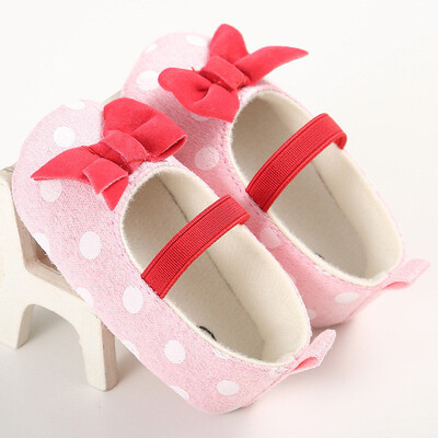 

SUNSIOM Sweet Baby Girl Princess Dot Shoes Kid Toddler Soft Sole Crib Shoes Prewalker 0-18M