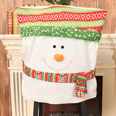 

Tailored Christmas Santa Claus Chair Back Cover Snowman Hat Dinner Table Party Decor